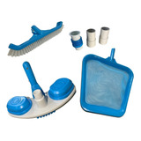 Kit Limpeza Slim Aspirador Piscina Adaptador Escova Peneira