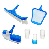 Kit Limpeza Slim Aspirador Piscinas Peneira Adaptador Escova