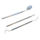 Kit Limpeza Tártaro Dental Sonda Extrator Espelho Estéril