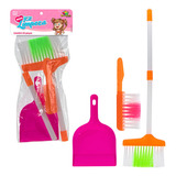 Kit Limpeza Vassoura Vassourinha Nylon Escova Pá Brinquedo
