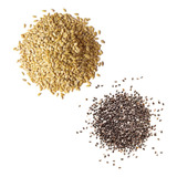 Kit Linhaça Dourada 1 Kg Semente De Chia 1 Kg