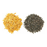 Kit Linhaça Dourada 1kg Semente De Chia 1kg