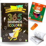 Kit Livro De Colorir 365 Desenhos Lápis De Cor 24 Unid