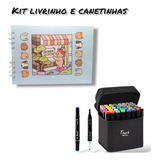 Kit Livro De Colorir Bobbie Goods Capa Dura 50 Páginas 180g A5 Canetinhas Coloridas De 48 Cores Com Duas Pontas Envio Em Até 24 Horas