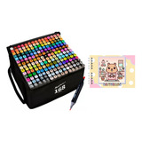 Kit Livro De Colorir Capivara Canetinhas Touch 168 Cores