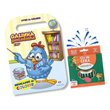 Kit Livro Galinha Pintadinha Colorir Pintar E Giz Cera 12 Cores