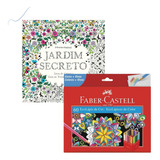 Kit Livro Jardim Secreto Lápis 60 Cores Faber Castell
