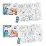 Kit Livro Para Colorir Infantil Com 6 Giz De Cera  Sortido
