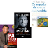 Kit Livro Segredos Da Mente+do Mil Milhao+pai Rico Pai Pobre