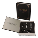 Kit Livro Vinho Abridor Saca Rolhas Dosador Tampa 5 Peças