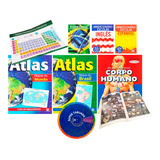 Kit Livros Escolares Atlas Minidicionário Tabela Tabuada