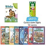 Kit Livros Infantis Bíblicos Bíblia Para Crianças 8 Livros Para Colorir Lápis De Cor Editora Ciranda Cultural