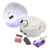 Kit Lixadeira Elétrica Unhas Motor Porquinho Cabine Secagem