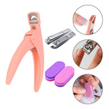 Kit Lixas 100 180 2 Cortadores Unha 1 Alicate Cortador Unhas Postiça Tips
