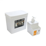 Kit Lixeira De Pia 3 5l Porta Esponja E Detergente Cozinha Cor Branco