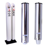 Kit Lixeira Dupla C Suporte Copo Descartável Água Café Inox