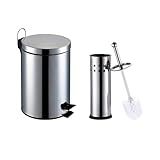 Kit Lixeira Inox Com Pedal 3L Escova Sanitária Elegância E Praticidade Para Seu Banheiro