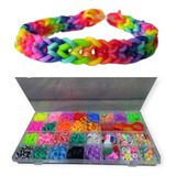 Kit Loom Band Pulseira Elásticos Silicone Miçangas
