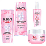 Kit Loréal Elseve Glycolic Gloss Shampoo cond mascara serum