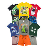 Kit Lote 12 Peças De Roupa Infantil Masculina Bebe Atacado