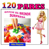 Kit Lote 120 Pares De Sapatos P Boneca Barbie Sapatinhos