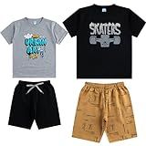 Kit Lote 2 Conjunto Roupa Infantil Infantil Juvenil Menino Masculino Bermudas E Camisetas Tamanhos 16