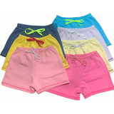 Kit Lote 5 Shorts Feminino Infantil