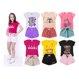 Kit Lote 6 Conjunto De Menina Roupa Infantil Feminino