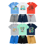 Kit Lote 6 Conjuntos Roupa Infantil Menino Masculino Atacado