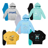 Kit Lote 6 Peças Moletom Menino Conjunto Infantil Inverno