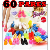 Kit Lote 60 Pares De Sapatos Para Boneca Barbie Sapatinhos
