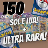 Kit Lote Pokémon 150 Cartas Sol E Lua   Gx   Super Brinde