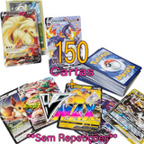 Kit Lote Pokémon 150 Cartas   Vmax   Lendário   Brinde Pt