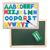 Kit Lousa Infantil Grande 60x40 Giz Caneta Letras Magnéticas