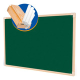 Kit Lousa Quadro Verde 120x90 De Madeira 10 Giz Apagador