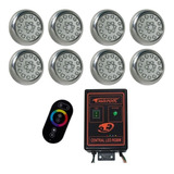 Kit Luminária Inox 8 Leds 80mm