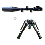 Kit Luneta Hero 6x24x50 Paralax Bipe Tatico Retratil Metal