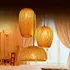 Kit Lustre Pendente Luminaria Rustico Madeira Bambu Luz Led