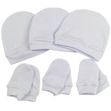 Kit Luva Bebê E Touca 3 Gorros E 3 Luvinhas Recém Nascido
