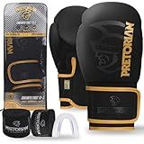 Kit Luva De Boxe E Muay Thai FX2 Pretorian Preto Dourado 12 Oz