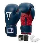 Kit Luva De Boxe-Muay Thai Title Boxing Glove -Azul-Vermelho- 10 OZ-