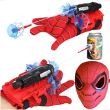Kit Luva Infantil Homem Aranha Lança Teia Mascara Spider
