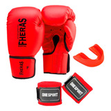 Kit Luva Muay Thai Boxe Fheras Bandagem 2 5m Bucal
