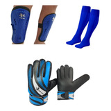 Kit Luva Para Goleiro Infantil Caneleira E Meião Promoção