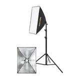 Kit Luz Continua Softbox 50 X 70 Tripé E Lampada 220v