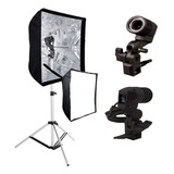 Kit Luz Contínua Suporte Iluminador E 27 E Softbox Sombrinha