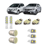 Kit Luz Led Honda City Fit Lanterna Teto Placa Ré Farolete