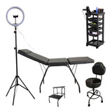 Kit Maca 3 Posições Escada Mocho Carrinho Ring Light