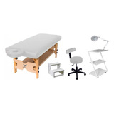 Kit Maca Bali Spa Fixa Escada Mocho Carrinho Lupa De Mesa
