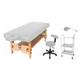 Kit Maca Fixa Para Massagem Mocho Slim Carrinho Aux Lupa